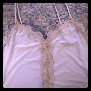 Cream and lace tank